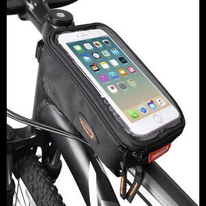 Bicycle Top Tube Phone Bag, Water-resistant Touch Screen Bike Handlebar front